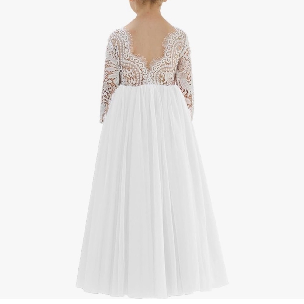 Lace A-Line Tulle Flower Girl Dress